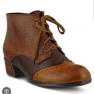 Spring Step L'Artiste Granola leather lace up ankle Boots Size 36 boho artsy wes